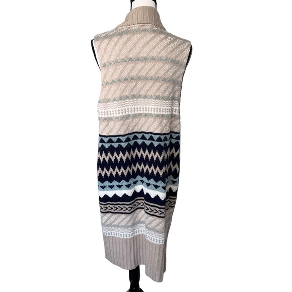 Chicoβs Chunky Long Fall Sleeveless Vest Sweater Cardigan - Picture 6 of 9